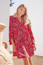 Eleanor Red Leopard Print Dress