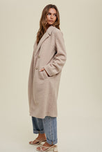 Light Taupe Sherpa Double Breasted Coat