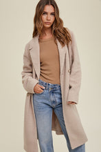 Light Taupe Sherpa Double Breasted Coat